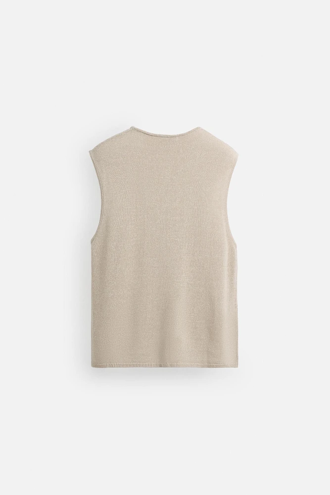 LINEN KNIT T-SHIRT