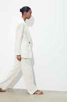 WRINKLE-LOOK STRAIGHT PANTS