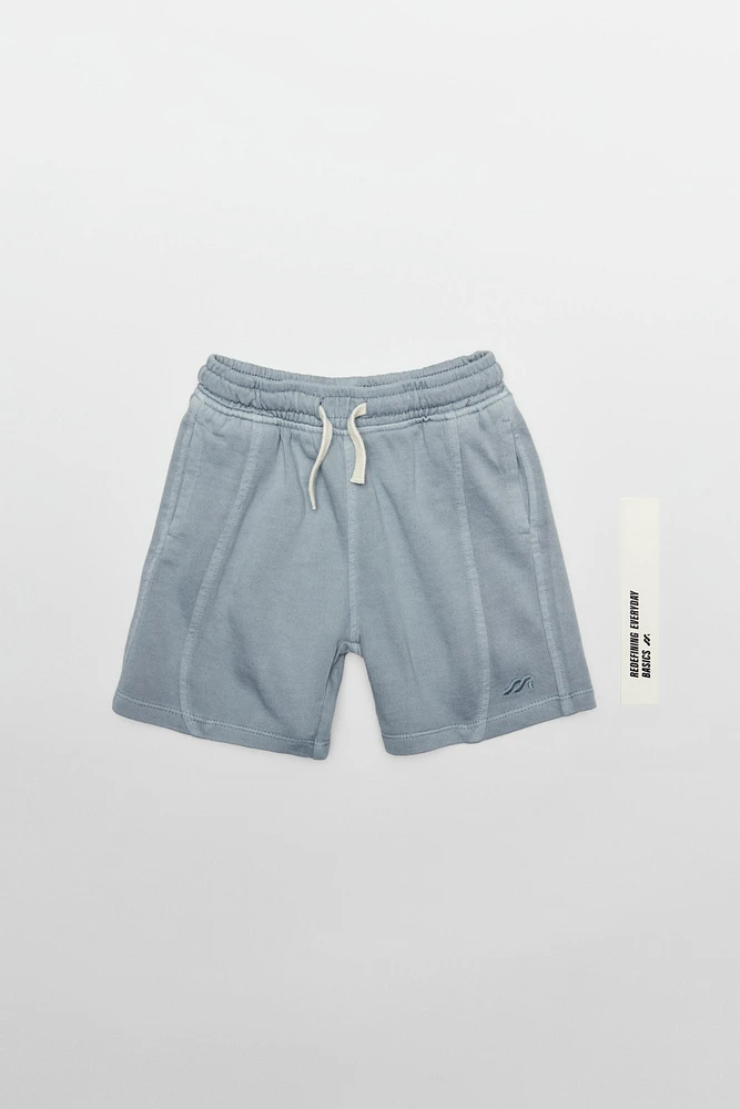 GARMENT DYE EMBROIDERED LOGO BERMUDA SHORTS