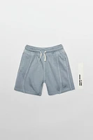 GARMENT DYE EMBROIDERED LOGO BERMUDA SHORTS