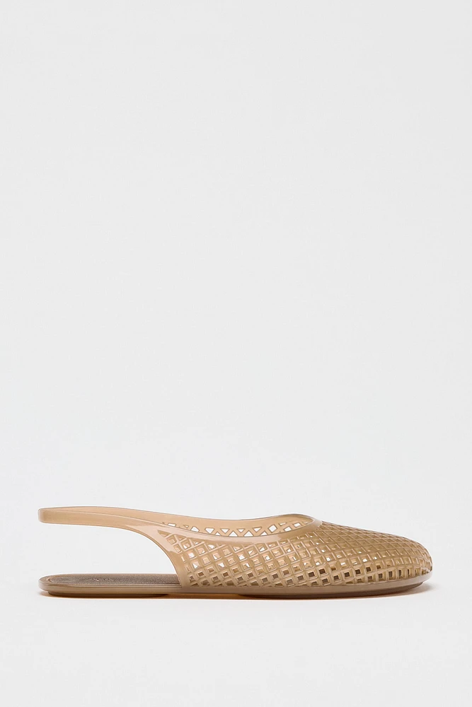 RUBBERIZED EFFECT SLINGBACK SHOES