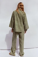 STRAIGHT LEG PANTS WITH OPENWORK EMBROIDERY