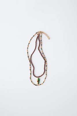 TWO-PACK OF BEADED FISH NECKLACES