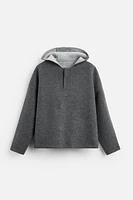 CONTRAST HOOD POUCH POCKET JACKET