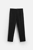 DARTED WOOL BLEND PANTS