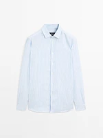 Chemise slim à rayures 100 % lin