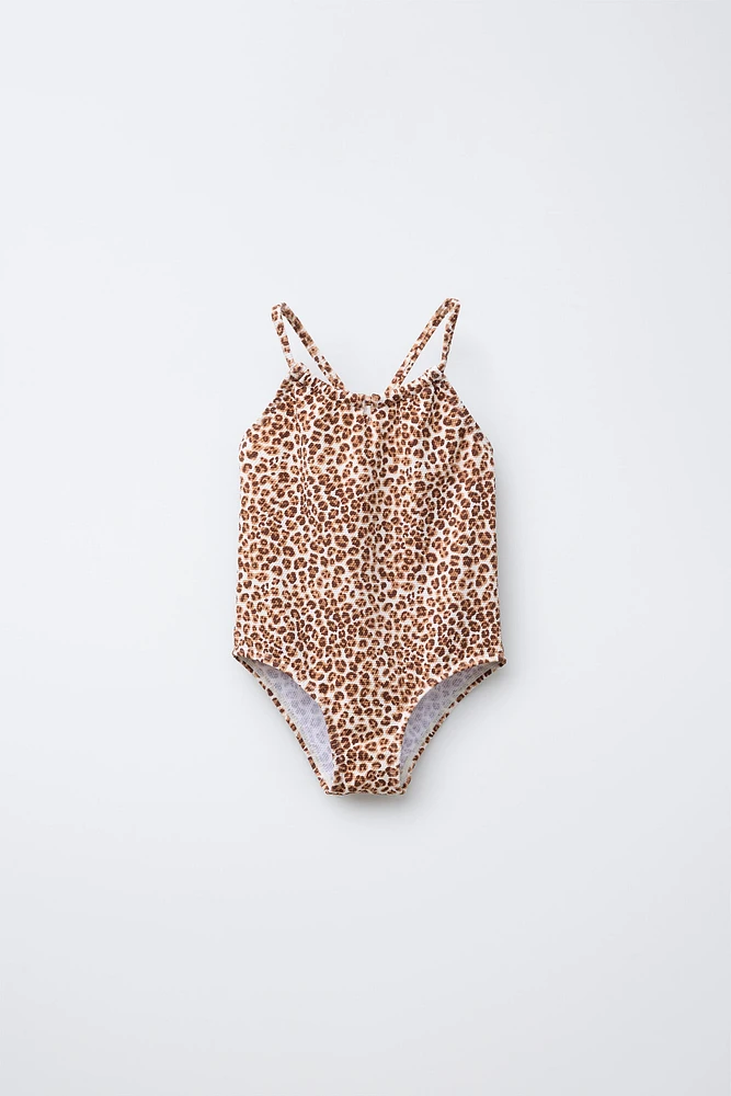 2-6 ANS/ MAILLOT DE BAIN ANIMALIER CUT OUT