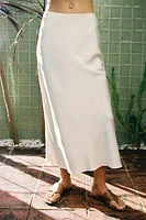SATIN MIDI SKIRT