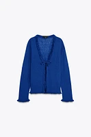 GILET EN MAILLE À VOLANTS