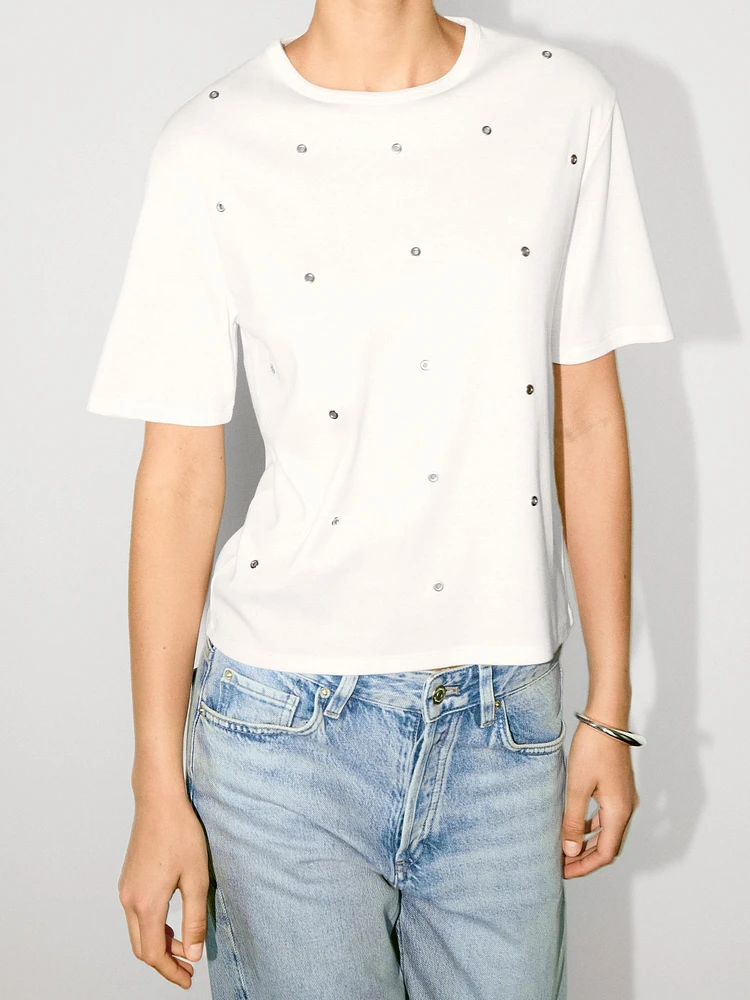 T-shirt oversize avec œillets