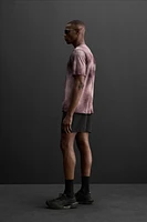 TIE-DYE PRINT PERFORATED T-SHIRT
