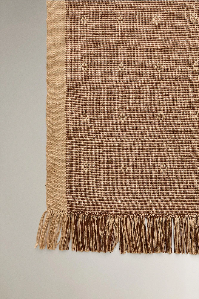 JUTE AREA RUG WITH DIAMONDS