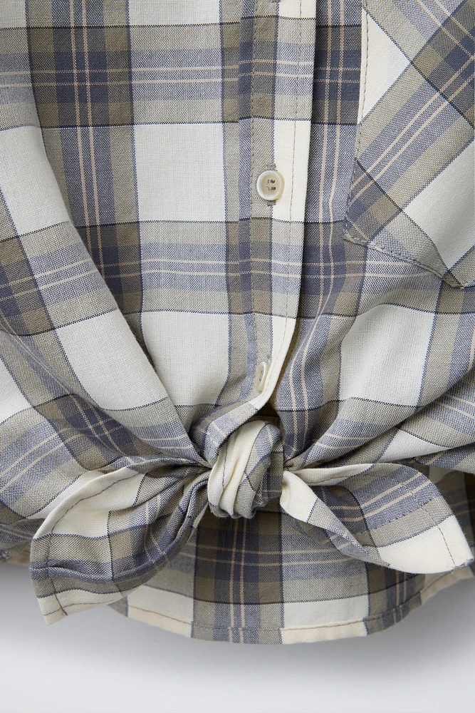 KNOTTED PLAID SHIRT