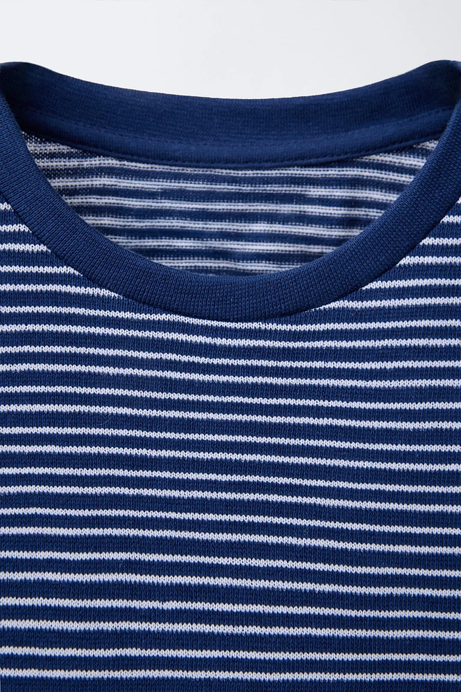STRIPED KNIT T-SHIRT