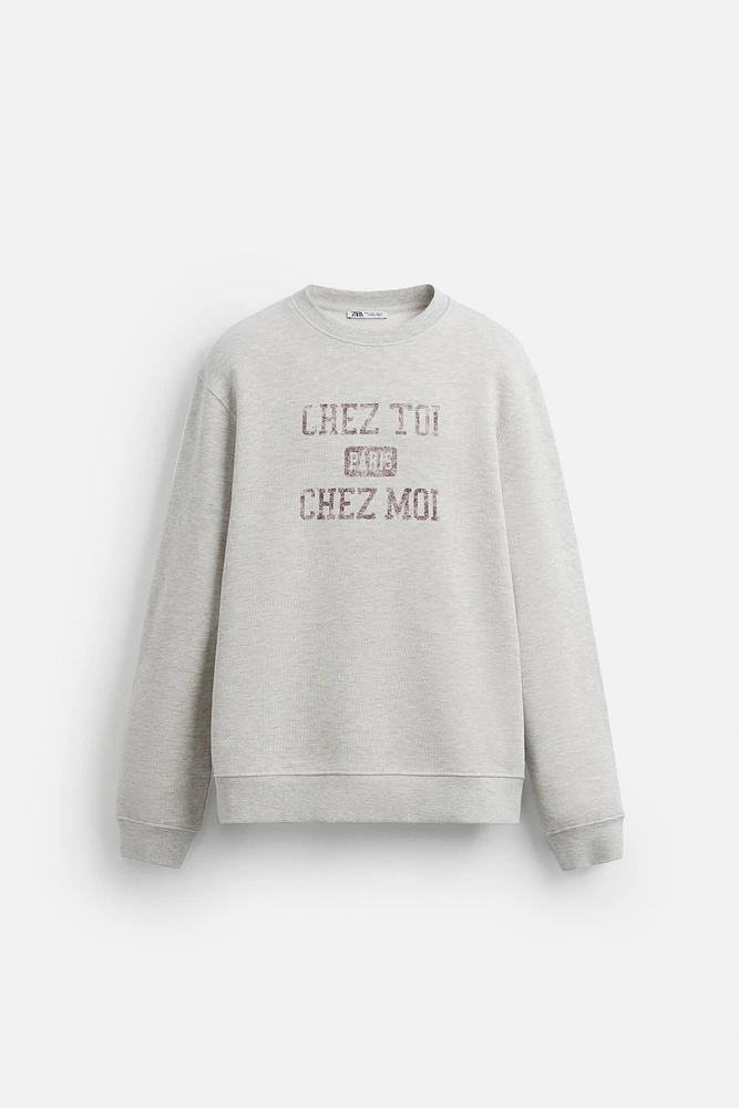 PRINTED TEXT SWEATSHIRT