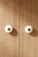 CERAMIC WHITE DOOR KNOB (PACK OF 2)