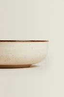 PORCELAIN BOWL WITH ANTIQUE FINISH RIM