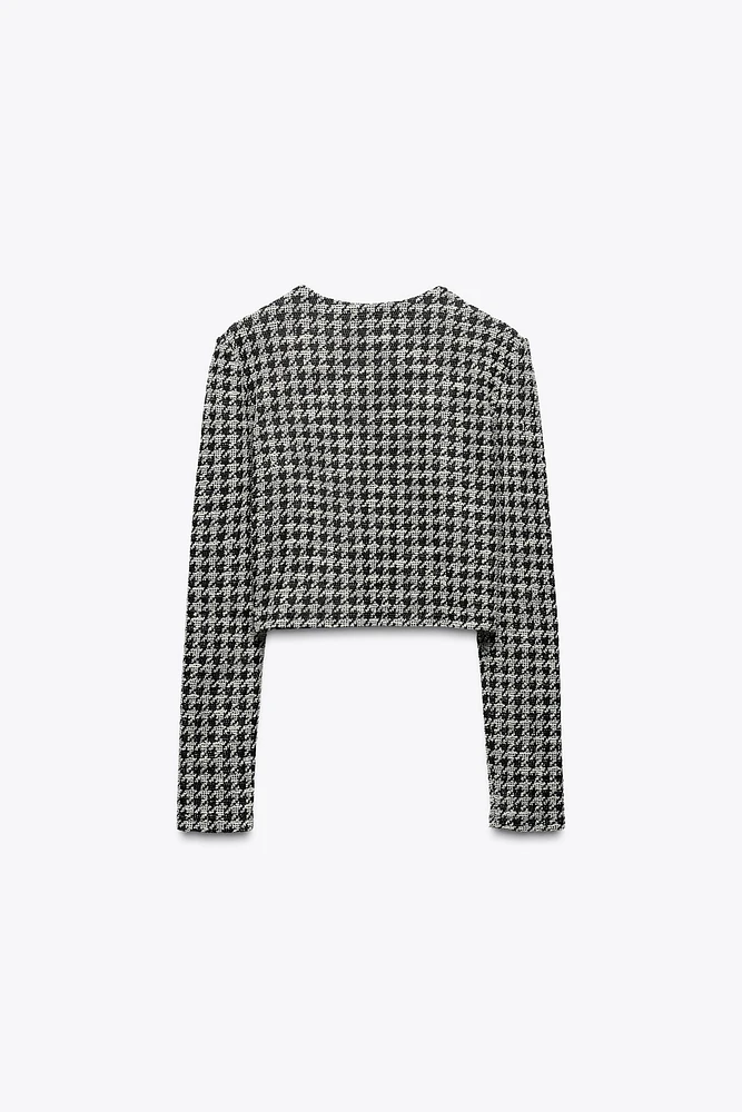 BLOUSON PIED-DE-POULE