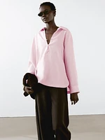 Pantalon à taille élastique en lin