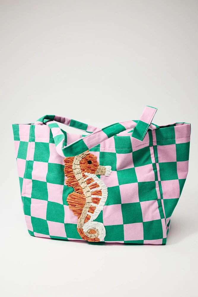 GRAPHIC WOVEN SHOPPER