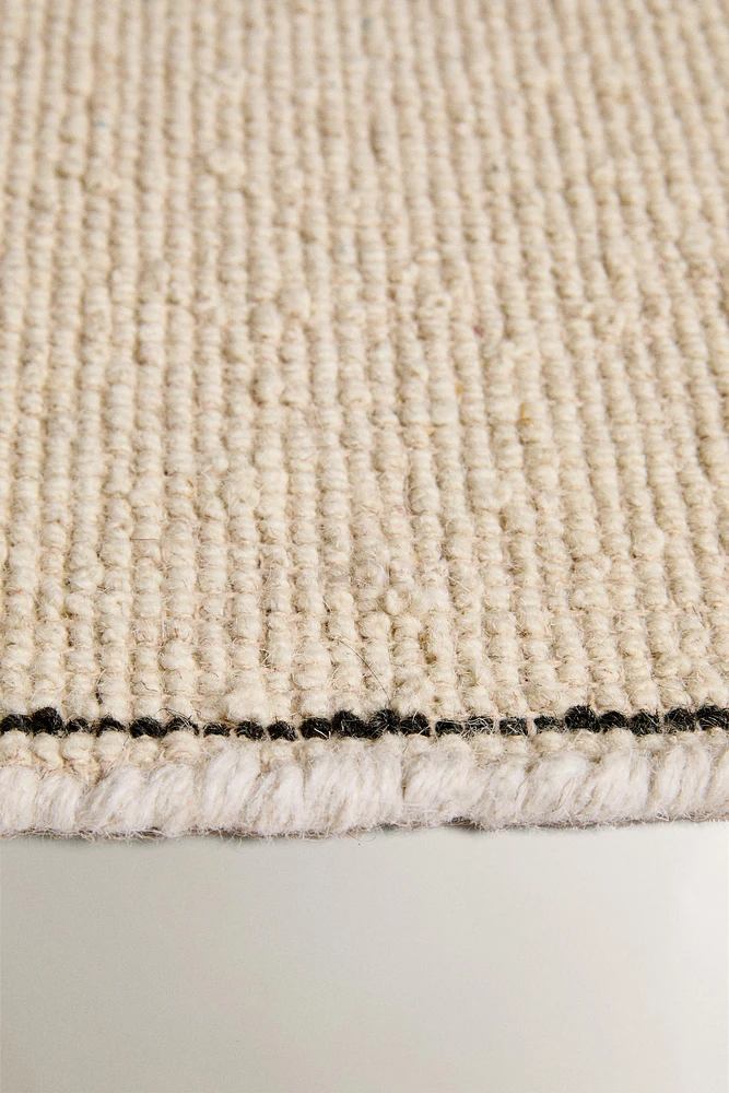 RECTANGULAR BOUCLÉ WOOL AREA RUG