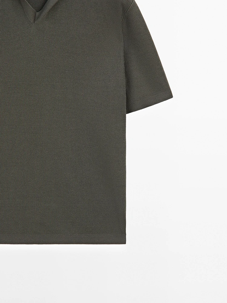 Mercerised cotton short sleeve polo shirt
