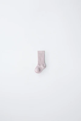 RIBBED COTTON AND SILK SOCKS