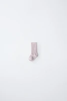 RIBBED COTTON AND SILK SOCKS