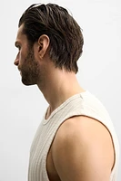 T-SHIRT DÉBARDEUR JACARD RAYURES