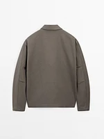 Veste avec poches coton mélangé