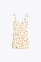 ORANGE PRINT POPLIN DRESS