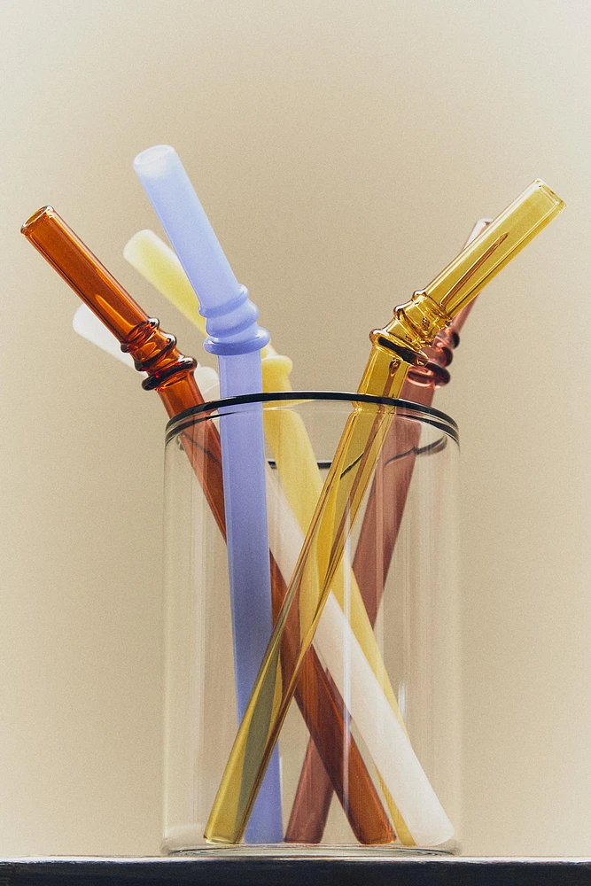 SET OF BOROSILICATE GLASS STRAWS