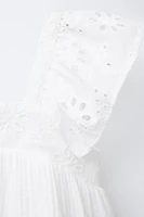 ROBE À TEXTURE FLEURS BRODÉES