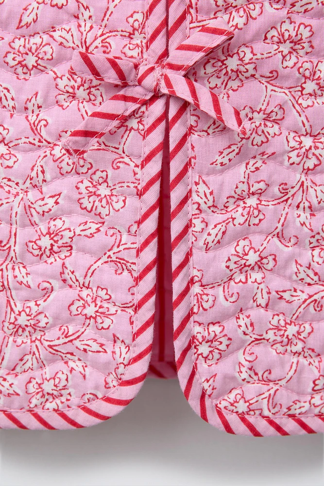GILET MATELASSÉ À FLEURS