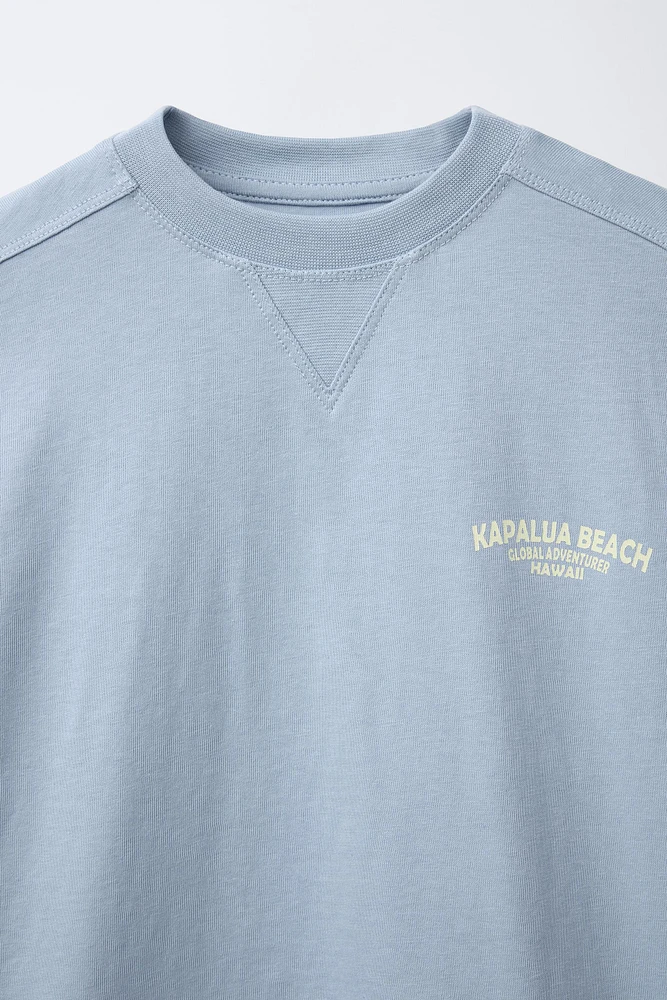 ENSEMBLE T-SHIRT ET BERMUDA À INSCRIPTION