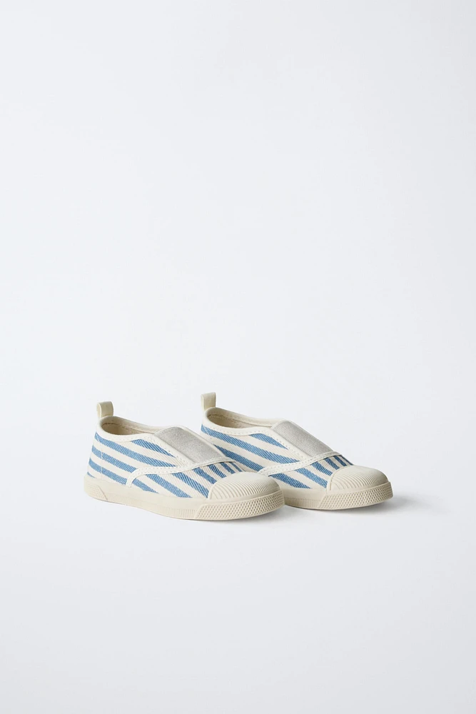 STRIPED COTTON SNEAKERS