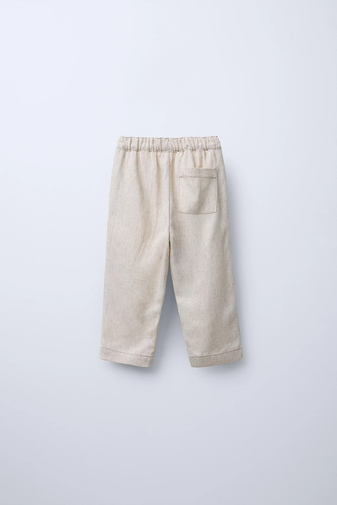 STRAIGHT LEG PANTS WITH TOPSTITCHING