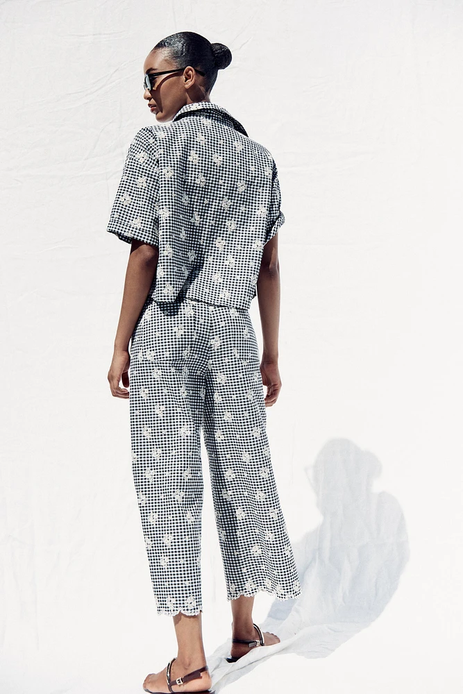 CHEMISE À CARREAUX VICHY BRODÉE