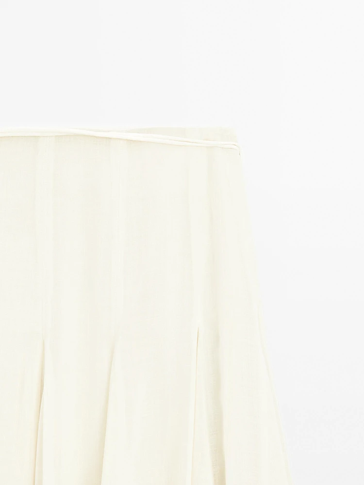 Wool blend flared midi skirt - Studio