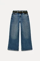 Z1975 HIGH-WAISTED CULOTTE BELTED JEANS