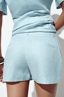 BERMUDA TAILLE MOYENNE AVEC LIN