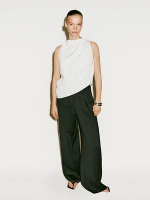 Pantalon avec ceinture large en lin - Limited Edition