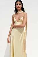 SATIN EFFECT FOULARD DRESS
