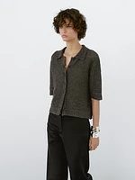 Cardigan ajouré à manches courtes