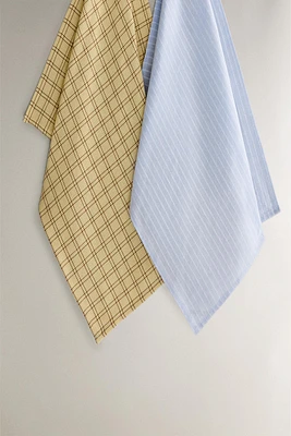DYED THREAD KITCHEN TOWELS (SET OF 2)
