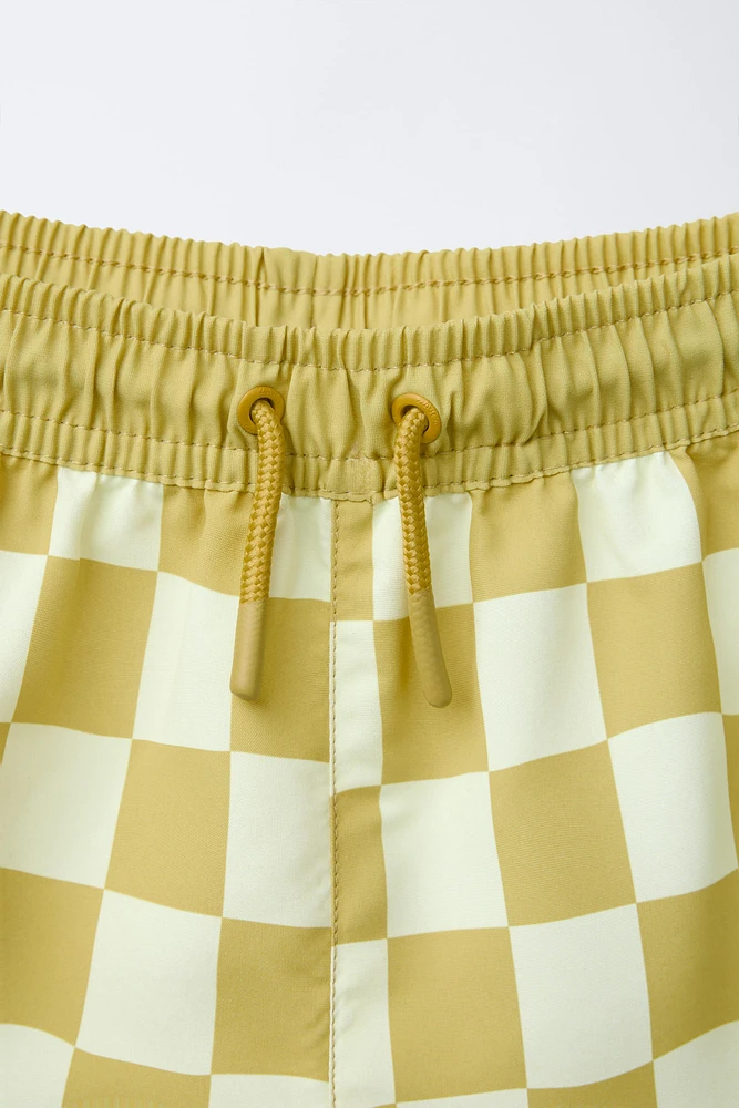 2-6 YEARS/ CHECKERBOARD SWIM SHORTS