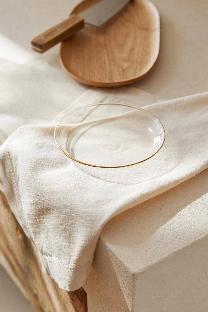 BOROSILICATE GLASS SIDE PLATE WITH RIM