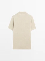 100% linen knit polo shirt
