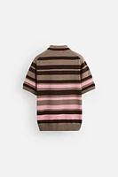 JACQUARD STRIPED KNIT POLO SHIRT