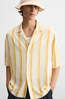 CHEMISE RAYURES VISCOSE ET LIN